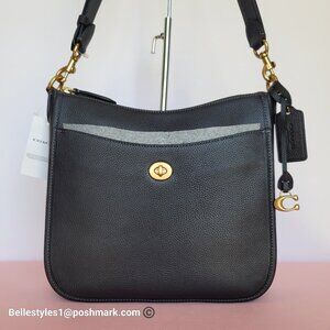 COACH Chaise Pebbled Leather Crossbody Bag- Black color $238.
